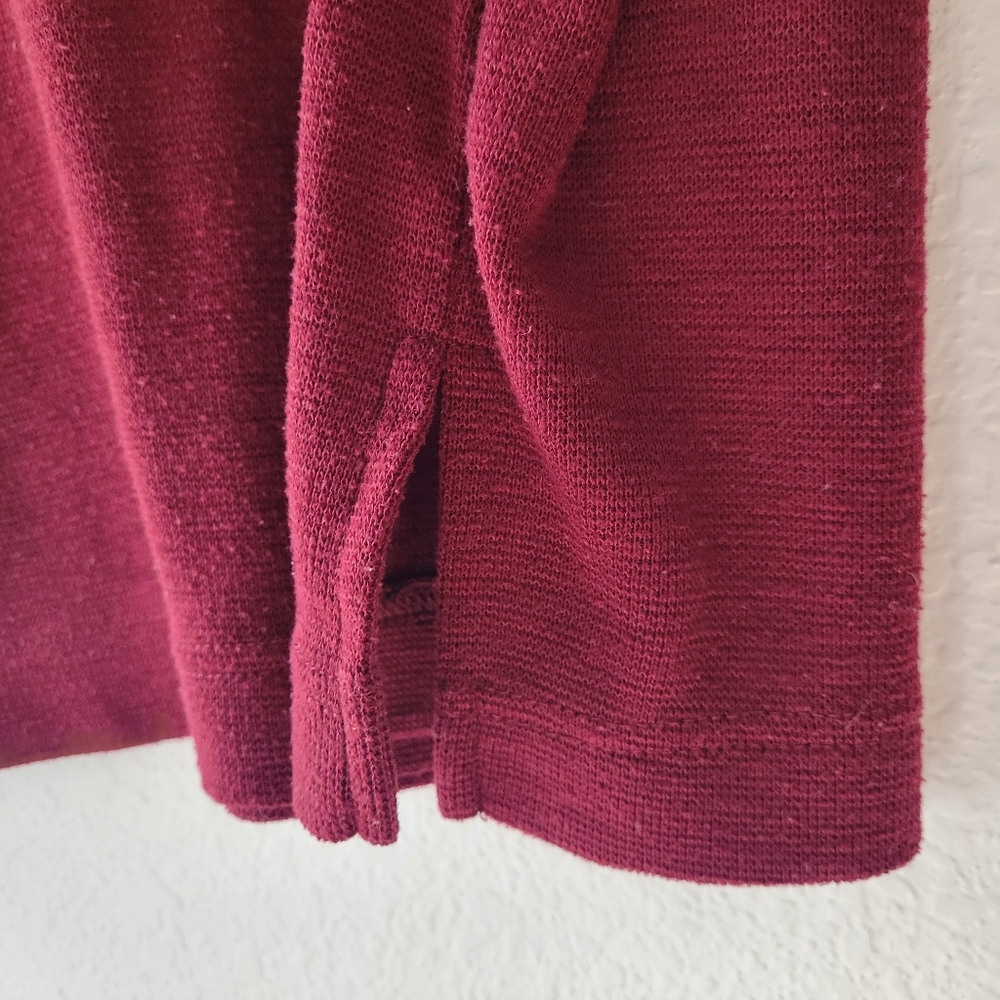 J. Crew Vintage Fleece Burgundy V-Neck Sweater Size Small Classic Preppy Cozy - Picture 3 of 7